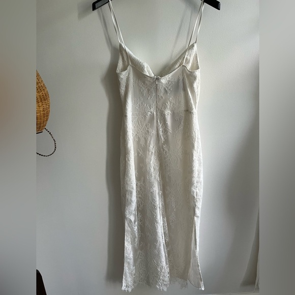 BHLDN Amsale Connie Lace Midi Slip Dress Size 6 Cowl Neck White NWT - Picture 9 of 17
